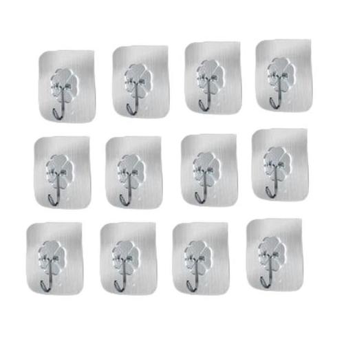 Deco Self Adhesive Hooks Stickers 12 Pack Silver Gift Star