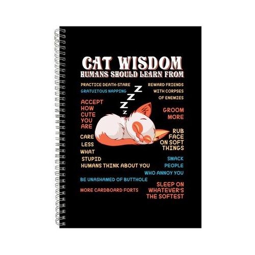 Cat Wisdom Notebook Pet Gift Idea A4 Notepad 122