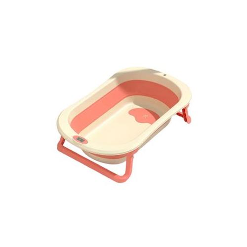Portable Folding Baby Collapsible Bathtub with Thermometer - Pink