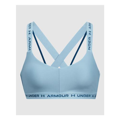 Under Armour Women's Crossback Low Sports Bra - Blizzard/Varsity Blue