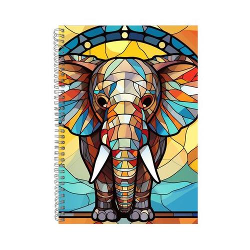 Baby Glass Stained Elephant 11 Gift Idea A4 Notepad 238