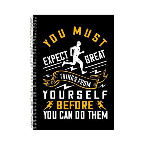 You Must Expect Great Things Notebook Fitness Gift Idea A4 Notepad 160