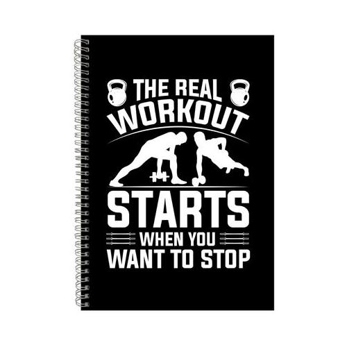 The Real Workout Starts Notebook Fitness Gift Idea A4 Notepad 142