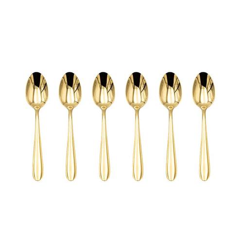 Stainless Steel Spoons - Gold - 6 Piece
