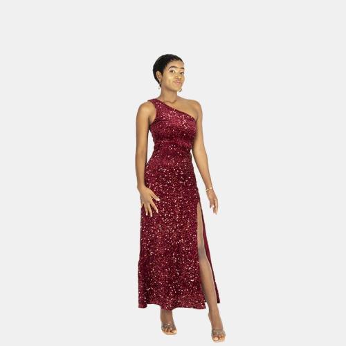 Glamorous Garnet Sequin Dress