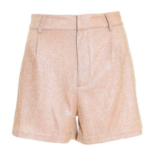 Quiz Ladies - Champagne Glitter Tailored Shorts