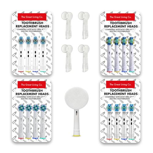 Toothbrush Heads for Oral-b-16 Pack & Toothbrush Head Cover-Face Cleaning Brush