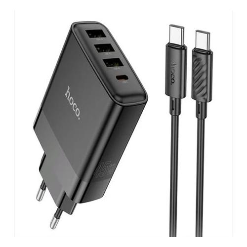 Fast Type-C Charger 45W (1 Type C 3USB Port) with Type-C to Type-C 1m Cable C127A