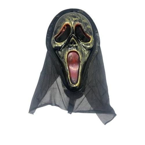 Antique Gold Scream Inspired with Veil Halloween Mask