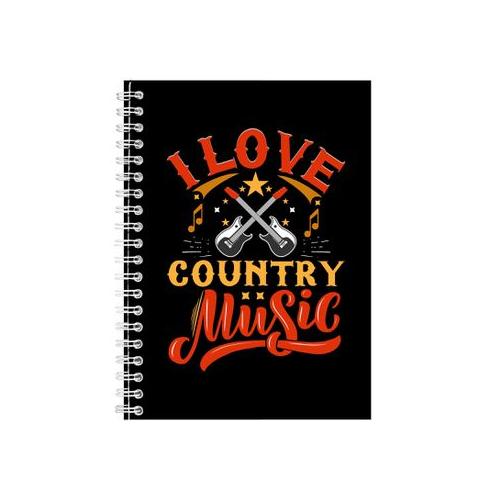 I Love Country Notebook Music Gift Idea A5 Notepad 146