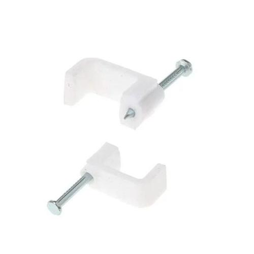 United Electrical Cable Clips Flat 5MM 100 Pk White