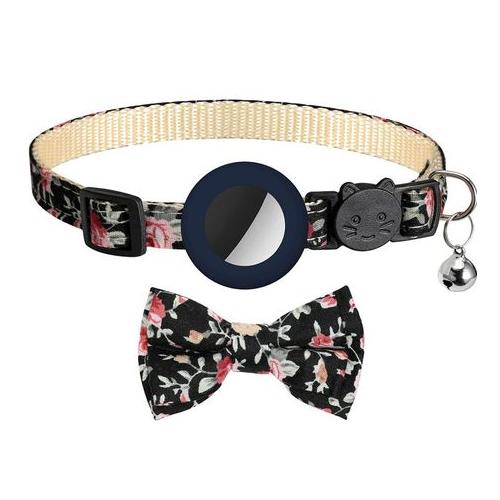 Cat Breakaway Collar with Bowtie and Bell for Apple Airtag