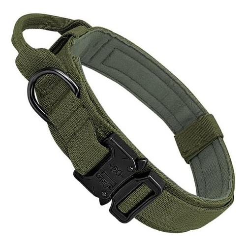 Tactical Dog Collar Adjustable with Control Handle and Heavy Metal Buckle