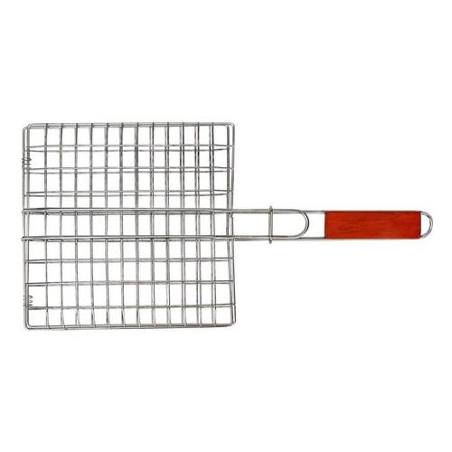 Braai Grill Mini Portable Grid with Lockable Wooden Handle 39cm BBQ Outdoor