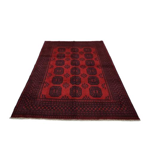 Handmade Persian Red Afghan Carpet - Elephant foot Design 299 x 200cm