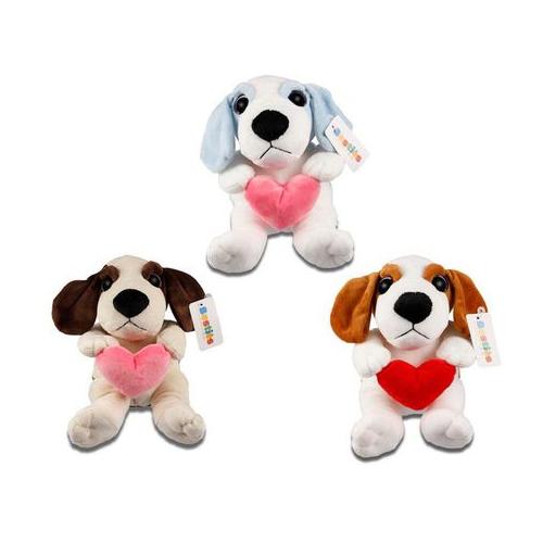 Plush Love Dog with Heart Assorted (3 Pack)