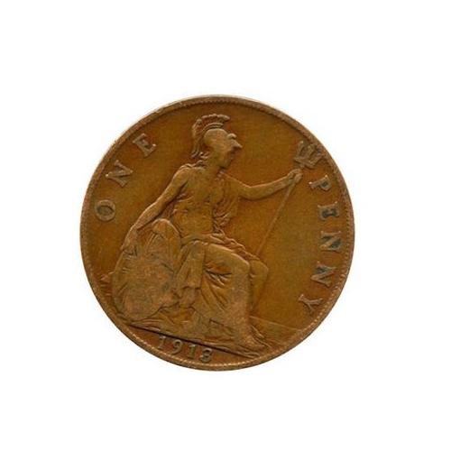 1913 One Penny Coin Great Britain From King George V