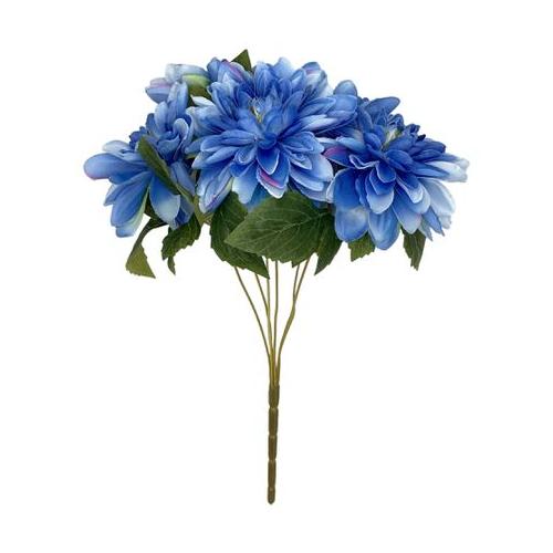 Blue Artificial Flower 6 Stem Dahlias