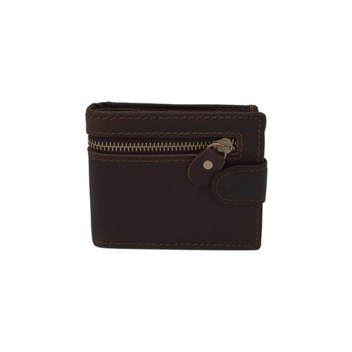 Leather 9 Card Wallet - Brown