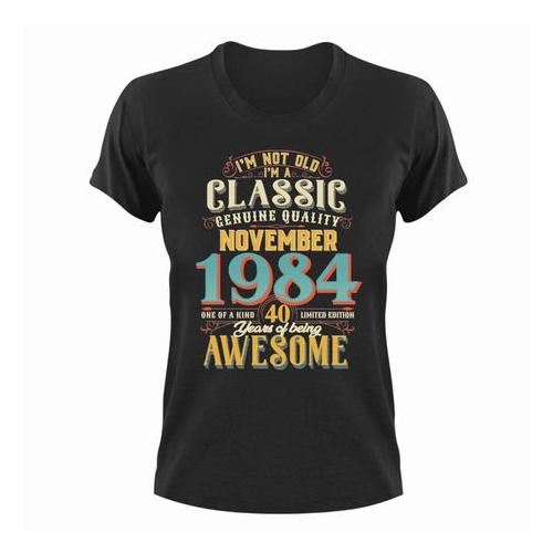 Birthday T-shirt - Born in November 1984 - Great Gift Idea for Him or Her