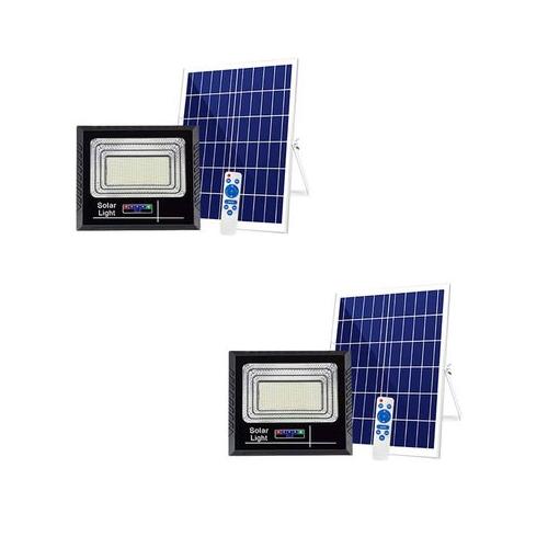 Set Of 2 100W Outdoor Waterproof Solar Flood Light With Remote AT-116
