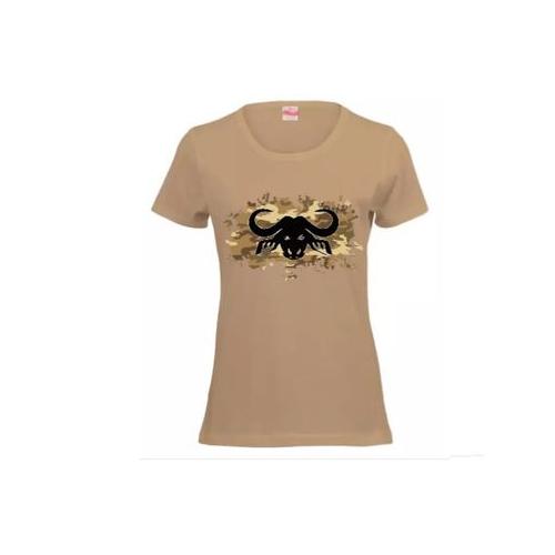 Buffalosoldier Ladies T-shirt Stone & Brown