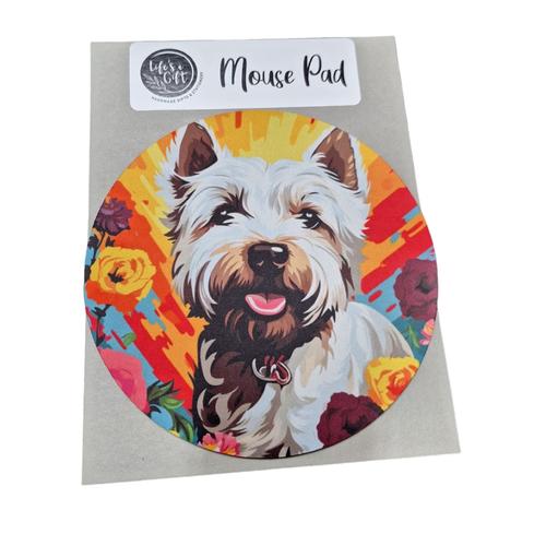 Funky 20cm Round Mouse Pad - Beautiful West Hightand Terrier