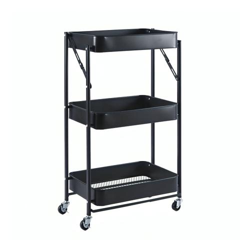 3-Tier Multifunctional folding Trolley with 360 turning wheels