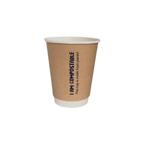 Kraft Double Wall Printed Hot Cup - 250ml (24-pack)
