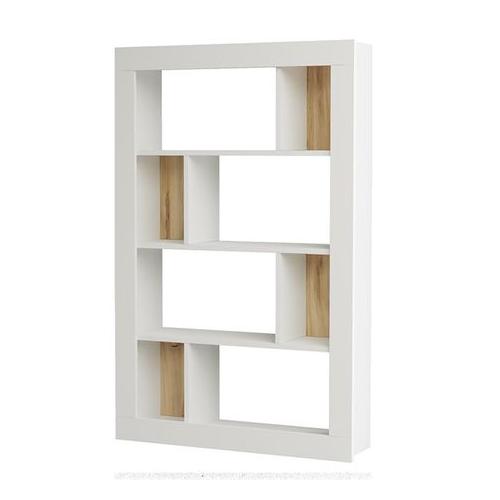 Yurupa - Bookshelf with 8 Shelves for Home & Office Bookcase - White Felt