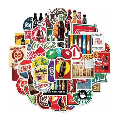 50 Piece High Quality Retro Coca Cola Inspired Vinyl Sticker Pack - 51