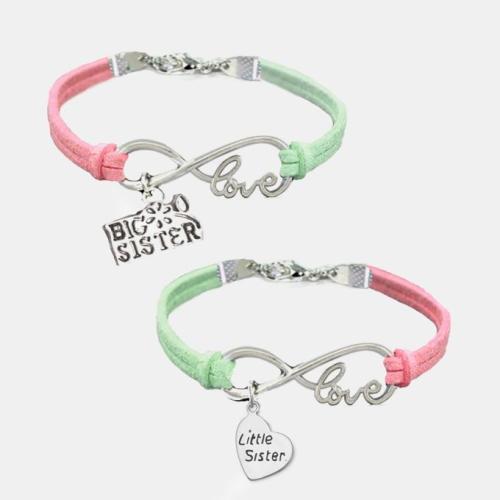 Set of 2 Infinity Bracelets Sisters Set of 2 - Pink, Mint