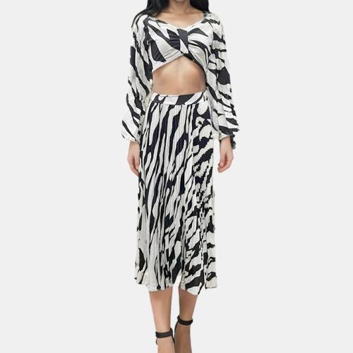Elegant Zebra Print Maxi Dress