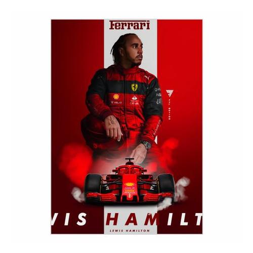 Lewis Hamilton Ferrari Art Poster - A1