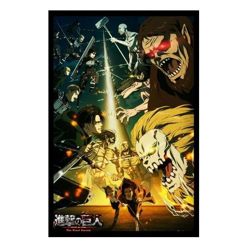 Attack On Titan (Paradis Vs Marley) Poster with Black Frame