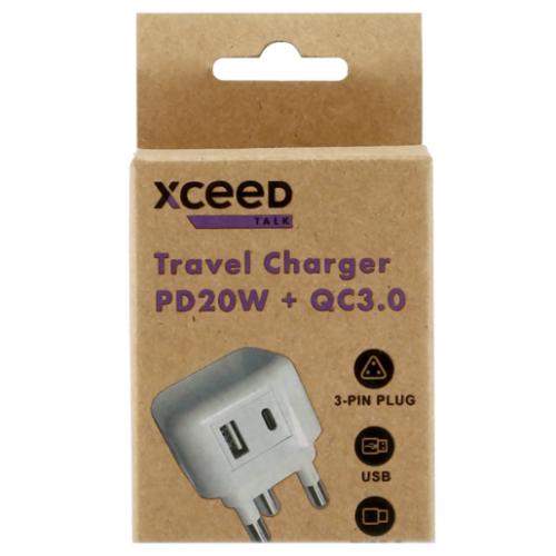Xceed White Travel Charger PD20W + QC3.0