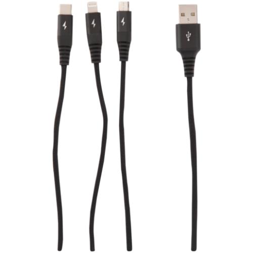 Xceed Talk Black 3-In-1 USB Cable 1.2m