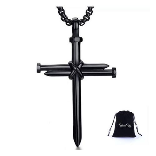 SilverCity Stunning Large Nail Cross Necklace Stainless Steel - Unisex