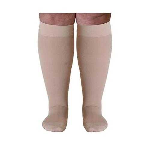 Compression Socks -Knee High Wide Calf - 20-30mmhg - up to 7XL - Beige