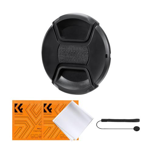 K&F 49mm Lens Cap Kit with 2x Lens Cloths and Attachment Strap | SKU.2017