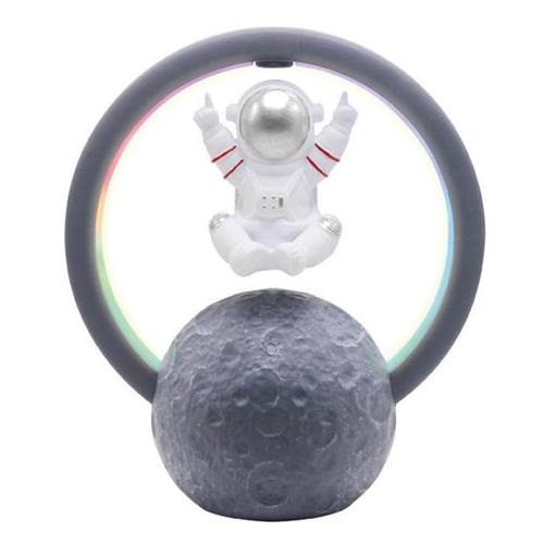 Portable Bluetooth Speaker with Levitating Astronaut and RGB Lights