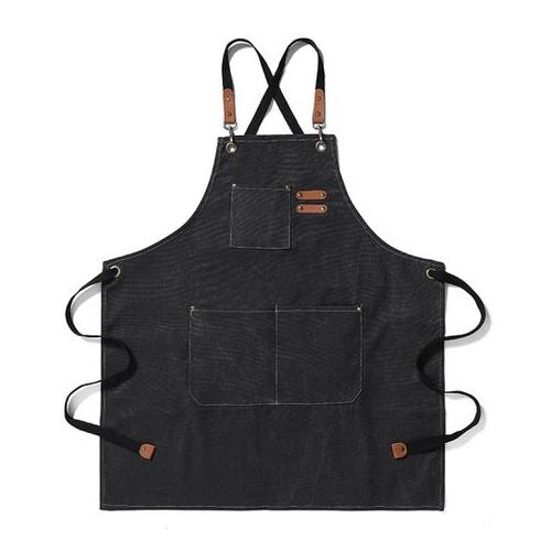 Chef Apron with Large Pockets Tool Apron Oil-proof Unisex Cross-Back Apron