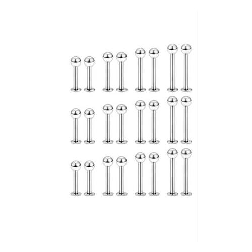 24pieces Labret Monroe Lip Barbell Ring Stainless Steel