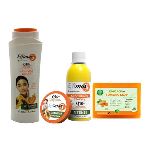 Effimax Lotion, Face Cream, Body Lotion And Kojic Acid & Tumeric Soap