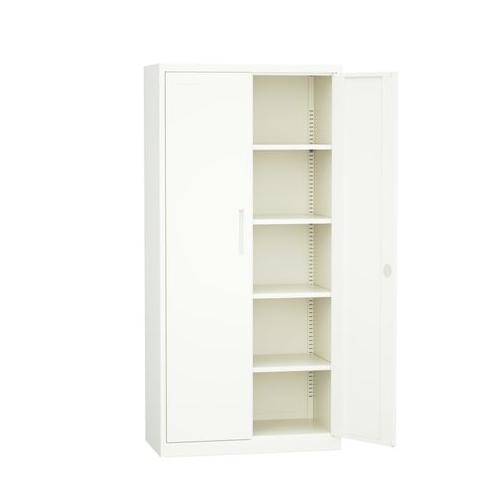 Steel Swing Door Inner Handle Filing Cabinet Storage Cupboard - White