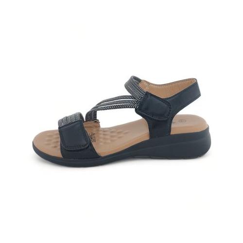 TTP Women Strappy Cushioned Sandal with Velcro Ankle Strap XB2308-2