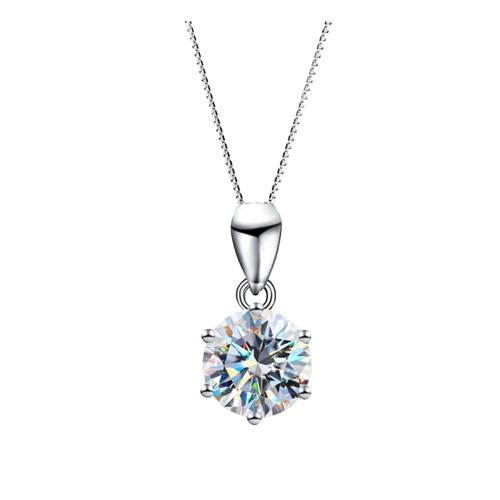 Certified 1.00ct Moissanite Diamond 925 Sterling Silver Necklace