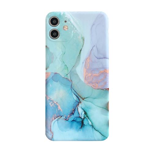 Funki Fish iPhone 11 Marble Design Phone Case - Blue & Green Swirl