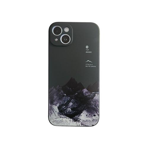 Black - Phone Case with Mountain Print & Camera Protect - Iphone 15 Plus