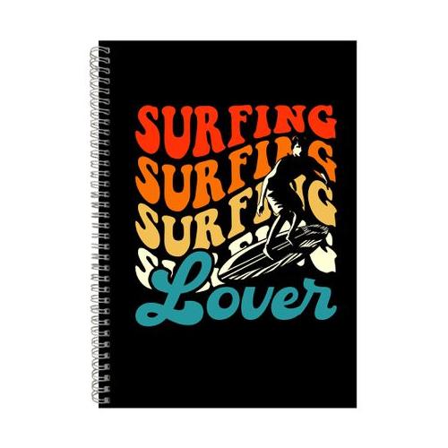 Blue Lover A4 Notebook Spiral and Lined Surfing Graphic Notepad Present 096